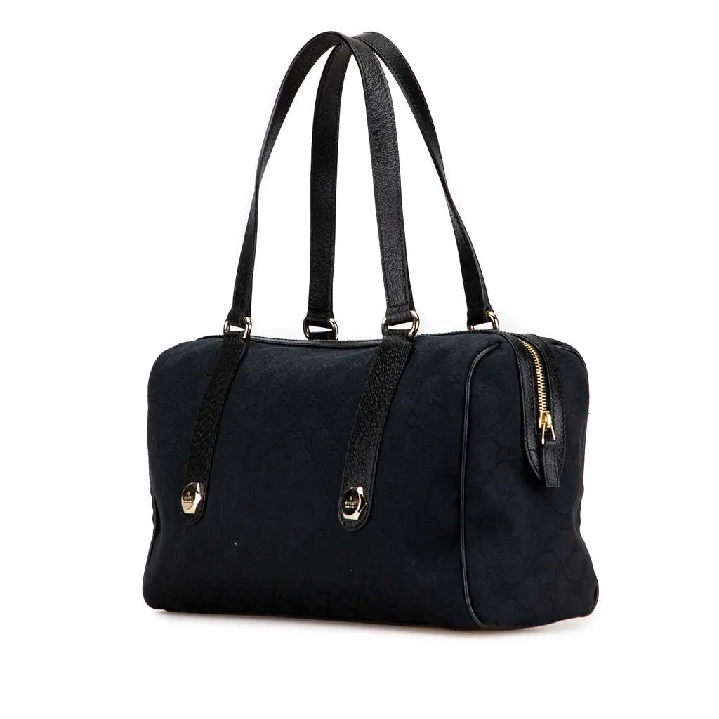 Gucci GG Canvas Charmy Shoulder Bag Black Canvas Good - Back View