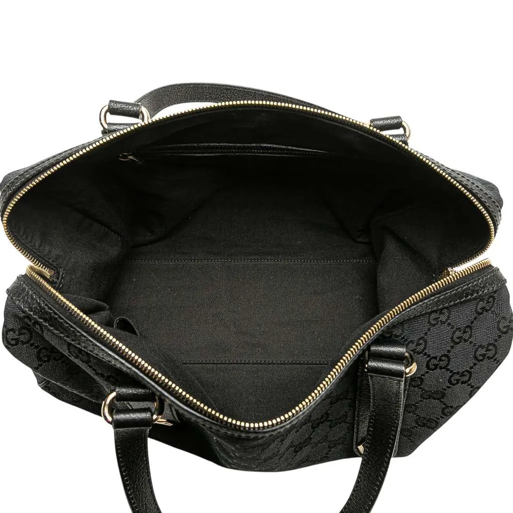 Gucci GG Canvas Charmy Shoulder Bag Black Canvas Good - Model View