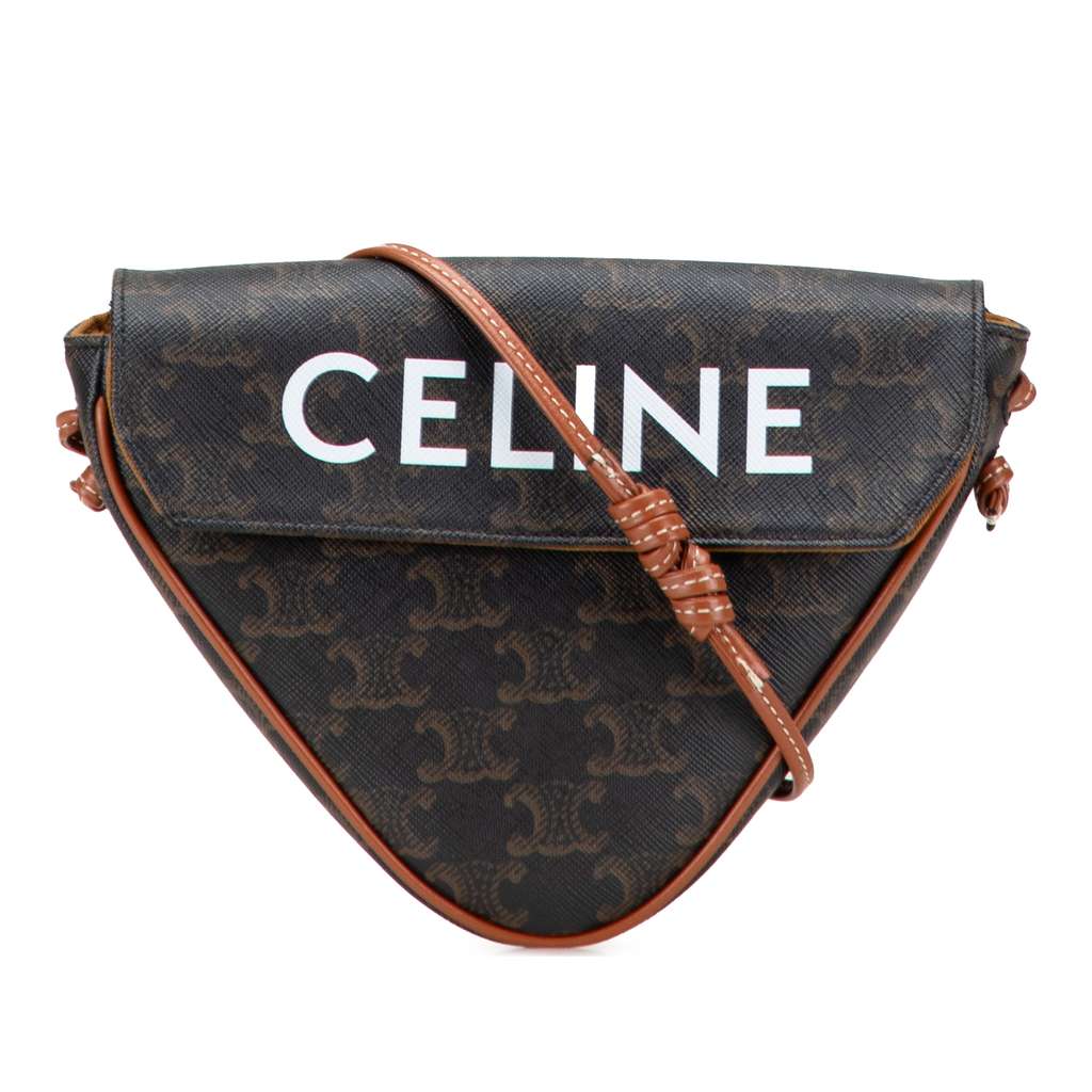 Celine Triomphe Coated Canvas Logo Triangle Crossbody