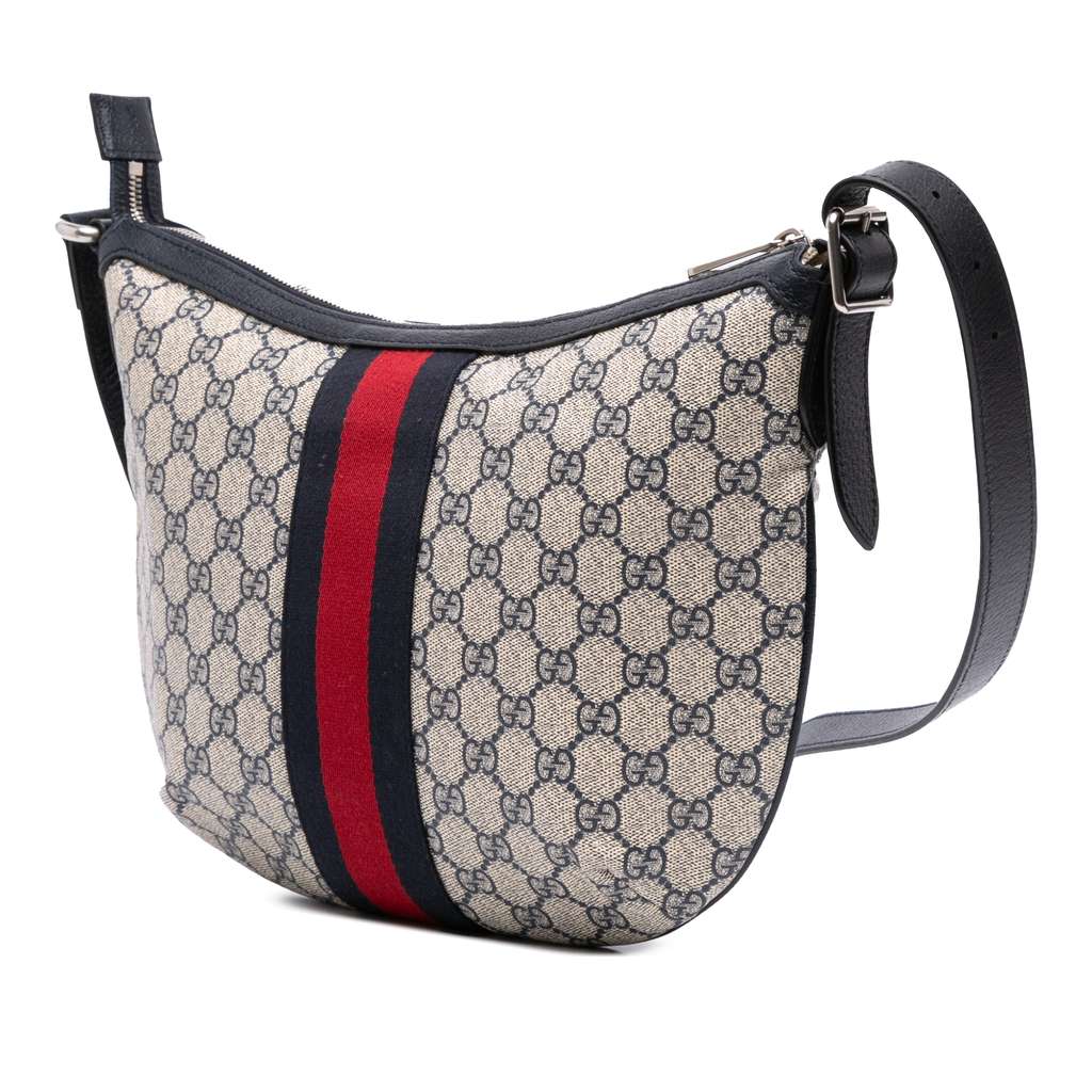 Gucci Small GG Supreme Web Ophidia Half Moon Crossbody - 2