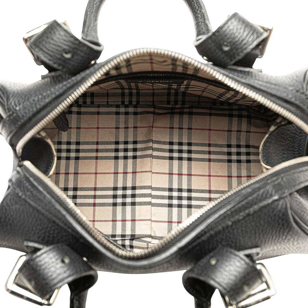 Burberry Leather Boston Bag - 4