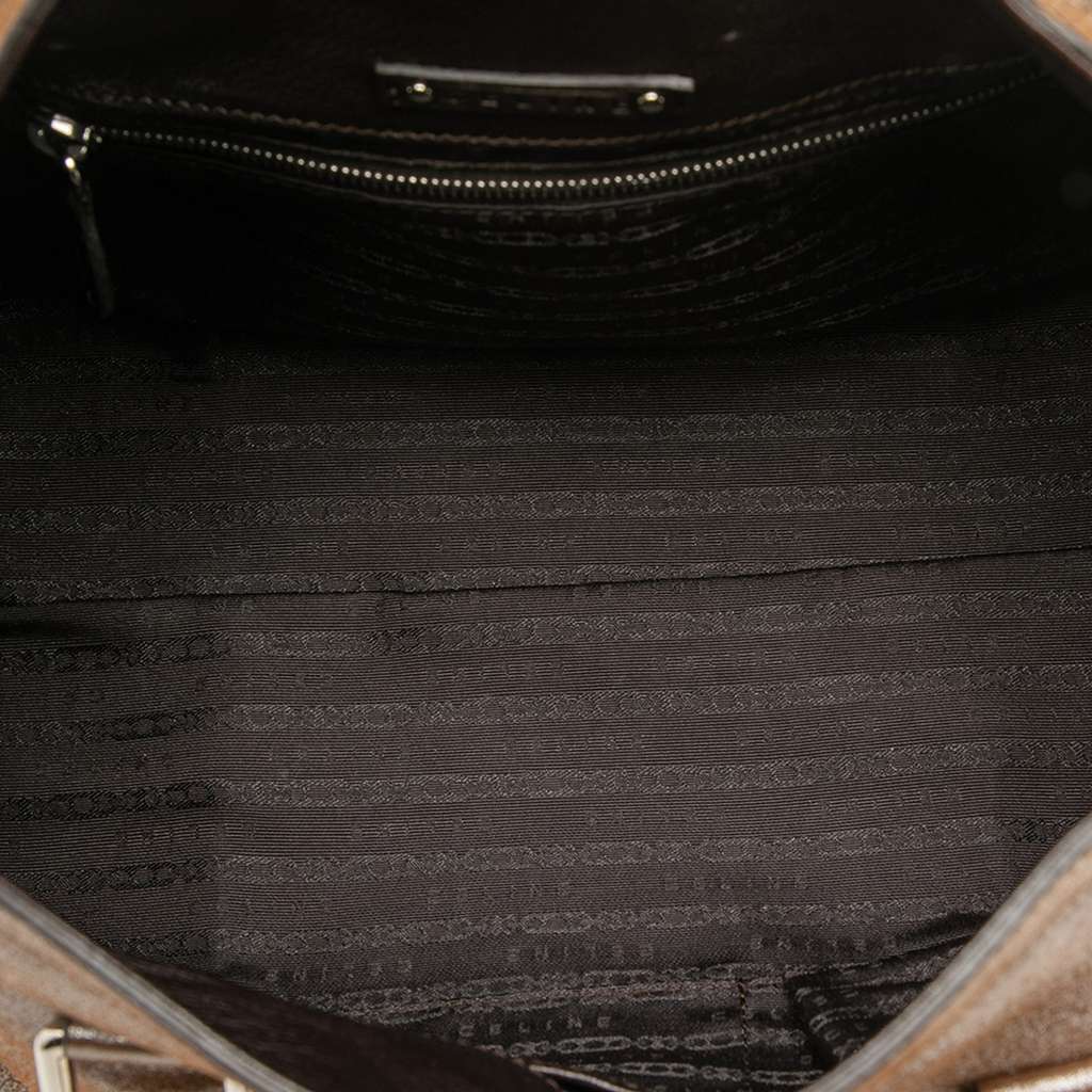 Celine Shimmer Leather Front Flap Shoulder Bag - 4