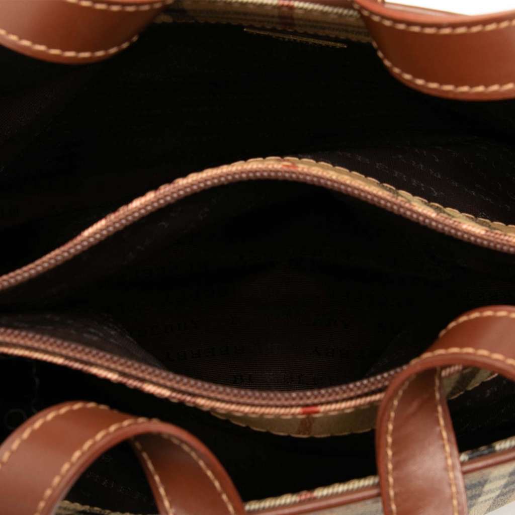 Burberry Haymarket Check Coated Canvas Tote - 4