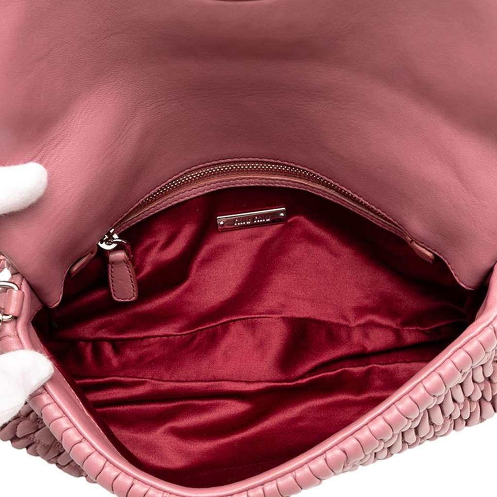Miu Miu Matelasse Nappa Crystal Chain Satchel - 4