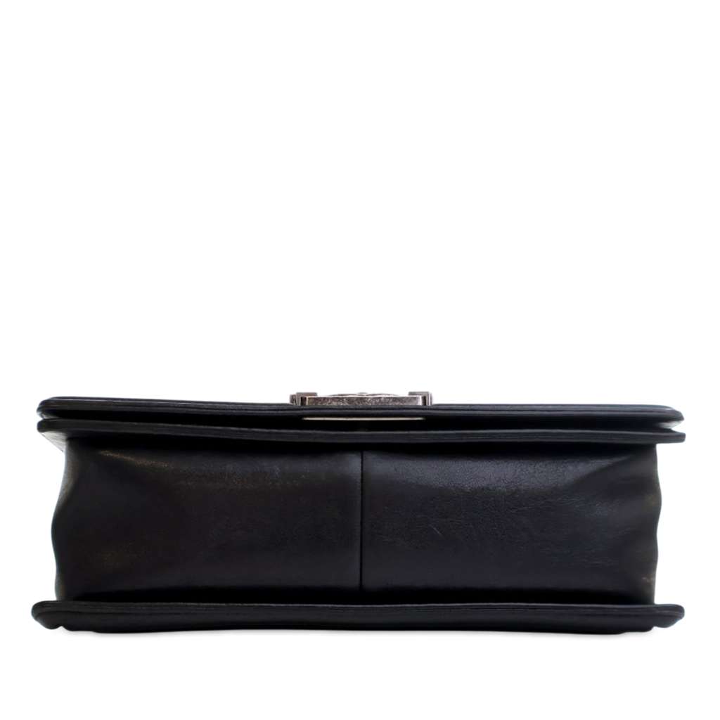 Chanel Old Medium Quilted Crumpled Calfskin Studded Boy Flap - 4