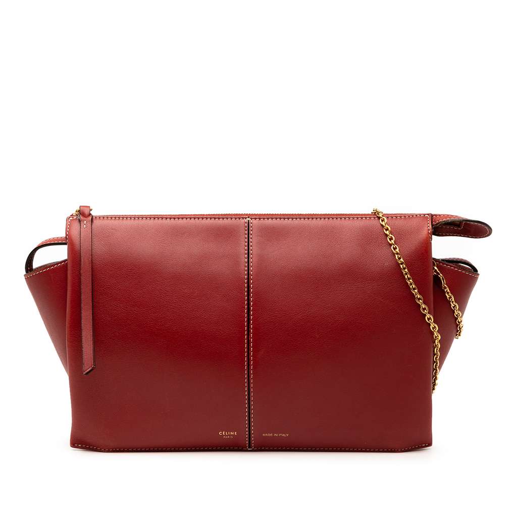 Celine Trifold Leather Clutch On Chain