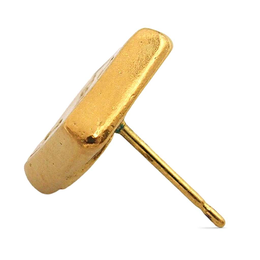 Chanel Gold Plated Logo Bullet Back Earrings - 4