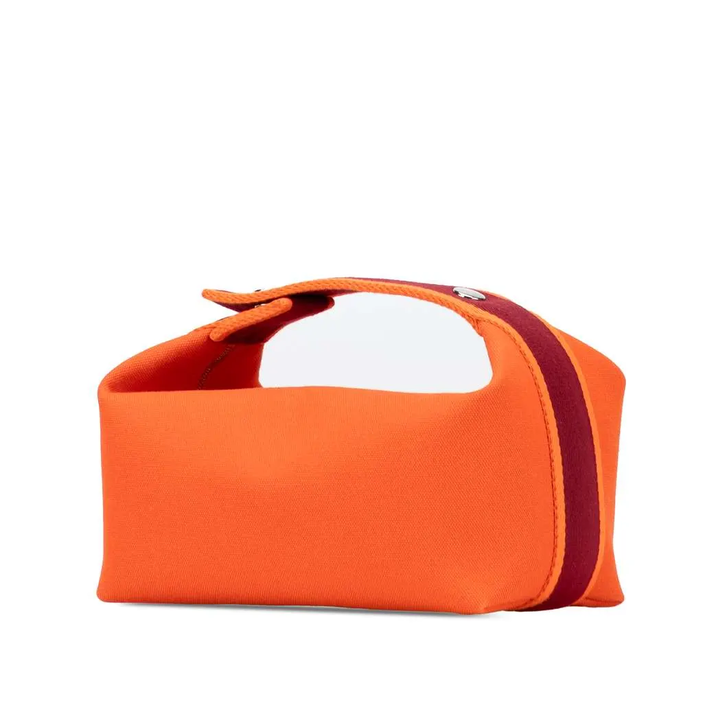Hermès Small Toile Bride A Brac Case Orange Canvas Very good - Back View