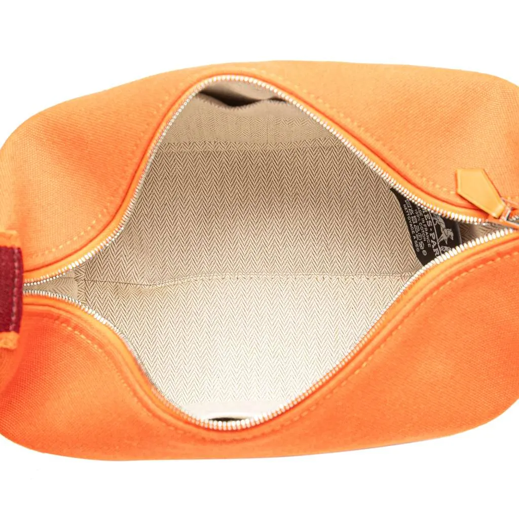 Hermès Small Toile Bride A Brac Case Orange Canvas Very good - Model View