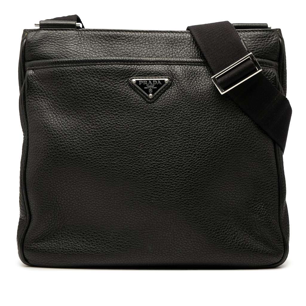 Prada Vitello City Zip Top Crossbody