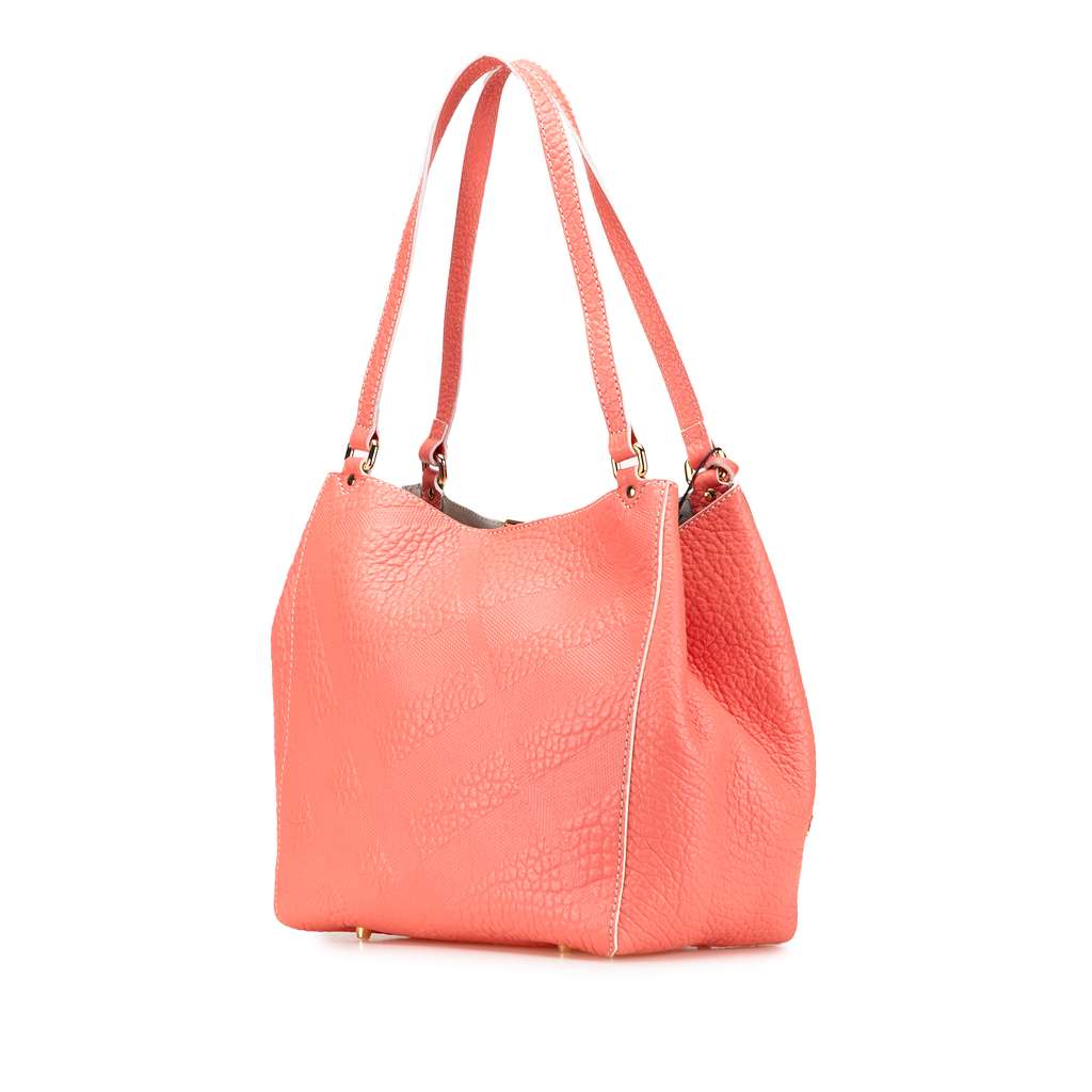 Burberry Small Embossed Grain Check Canterbury Tote - 2