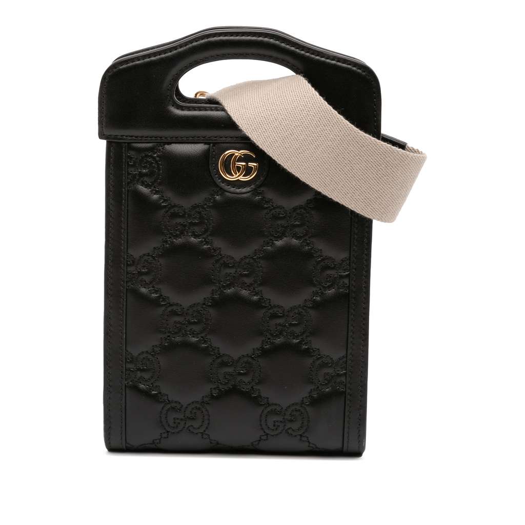 Gucci Mini GG Matelasse Leather Cut Out Handle Satchel