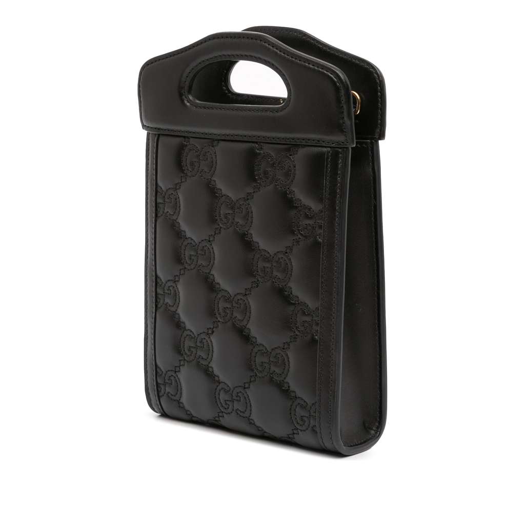 Gucci Mini GG Matelasse Leather Cut Out Handle Satchel - 2