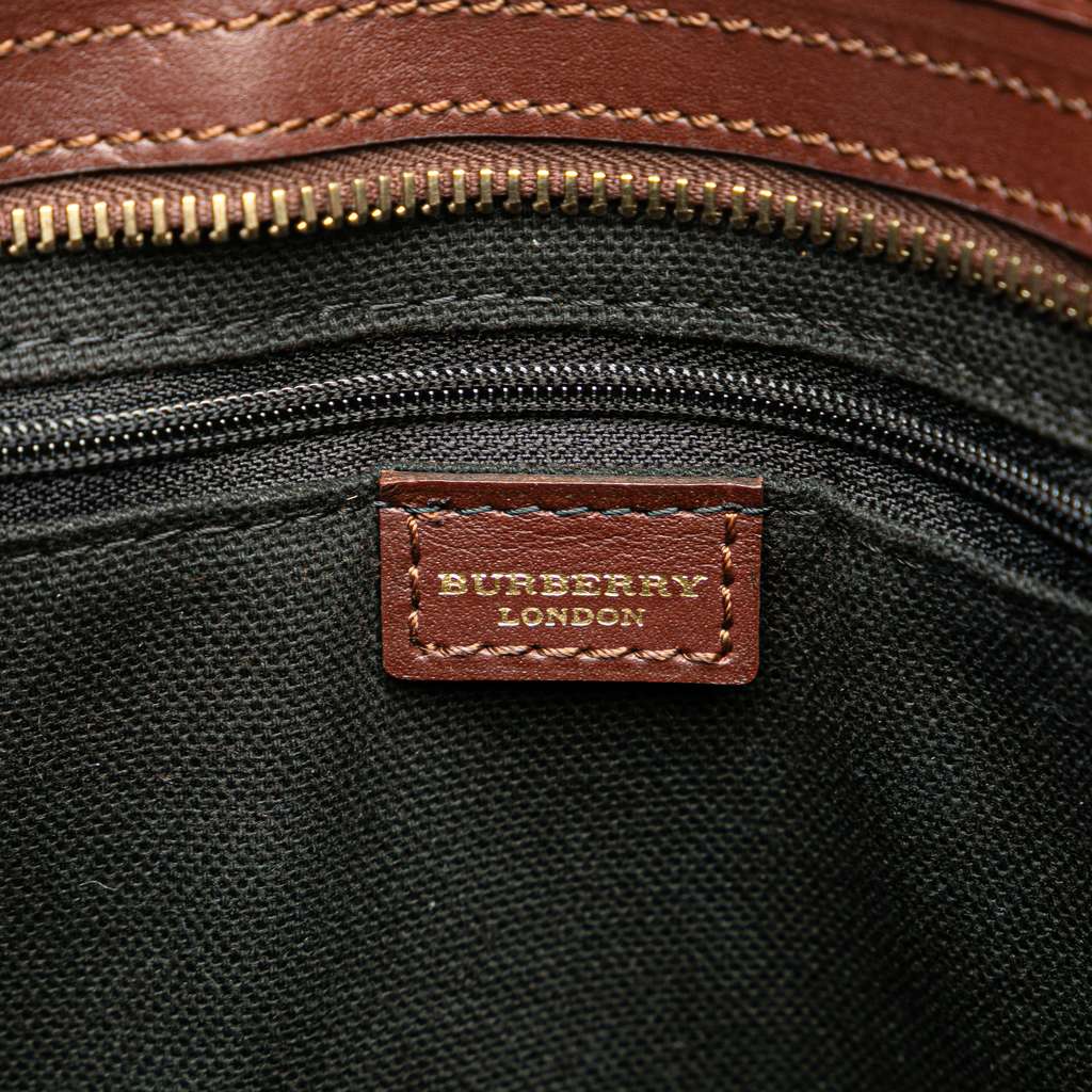 Burberry Haymarket Check Coated Canvas Studded Tote - 5