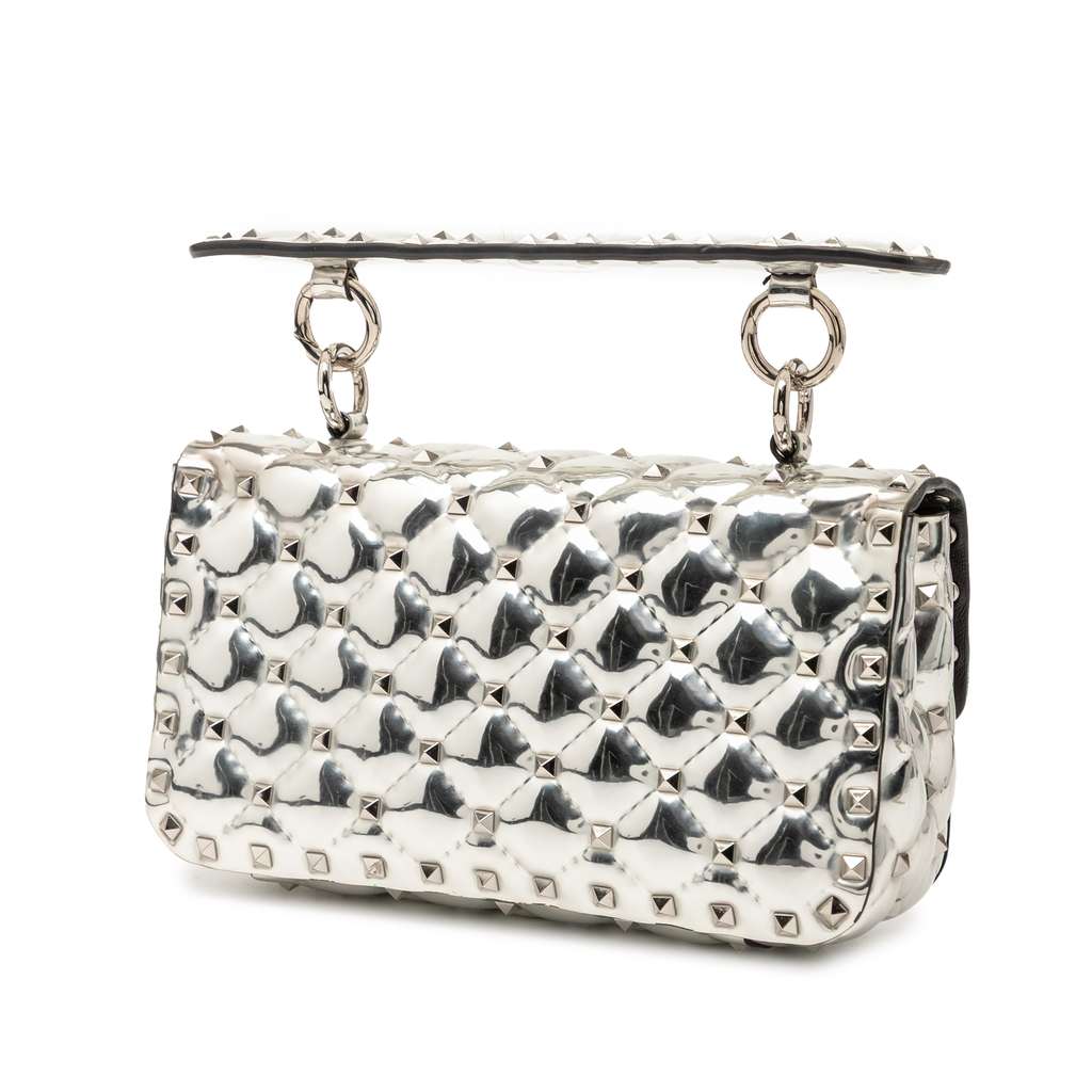 Valentino Small Patent Rockstud Spike Satchel - 2
