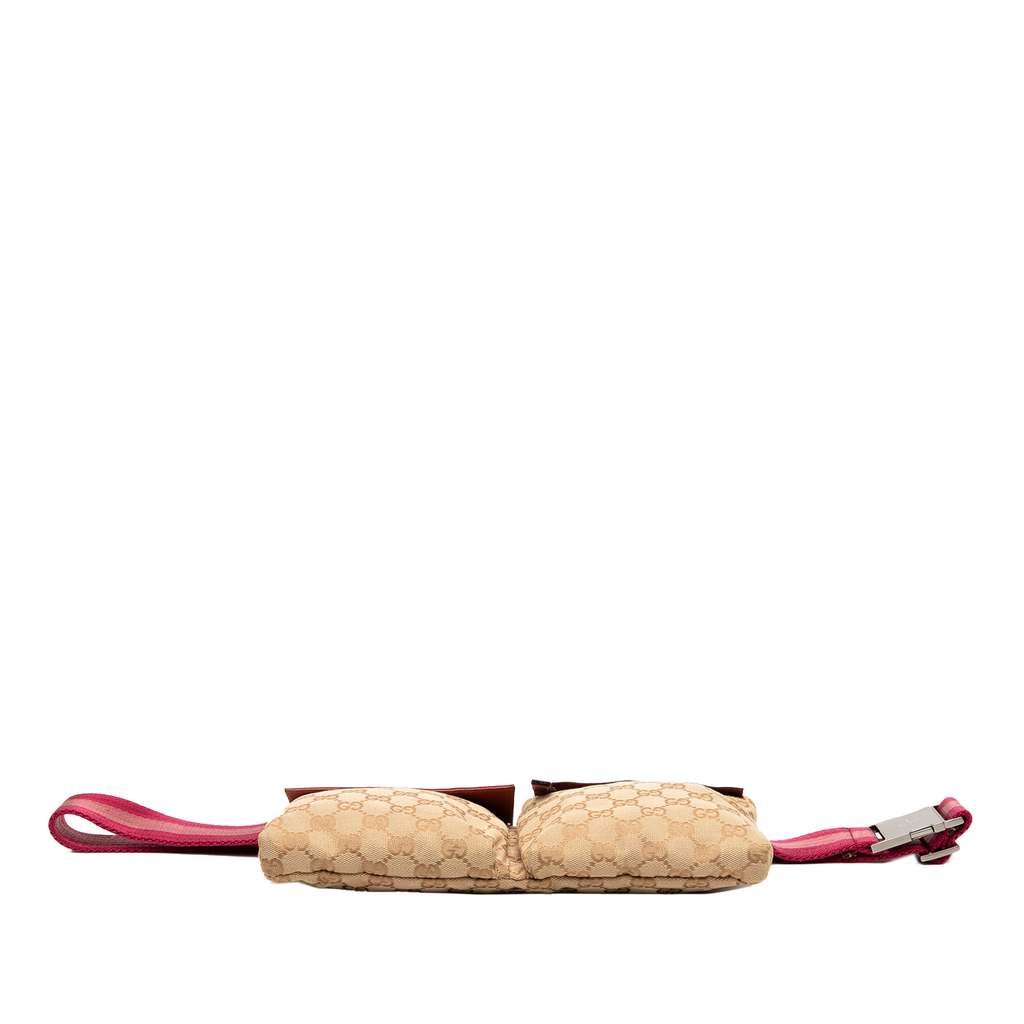 Gucci GG Canvas Web Double Pocket Belt Bag - 3