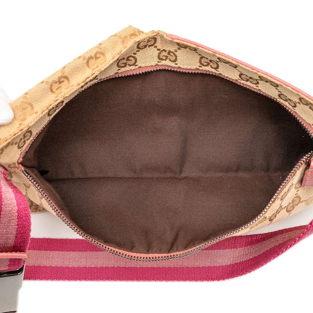 Gucci GG Canvas Web Double Pocket Belt Bag - 4