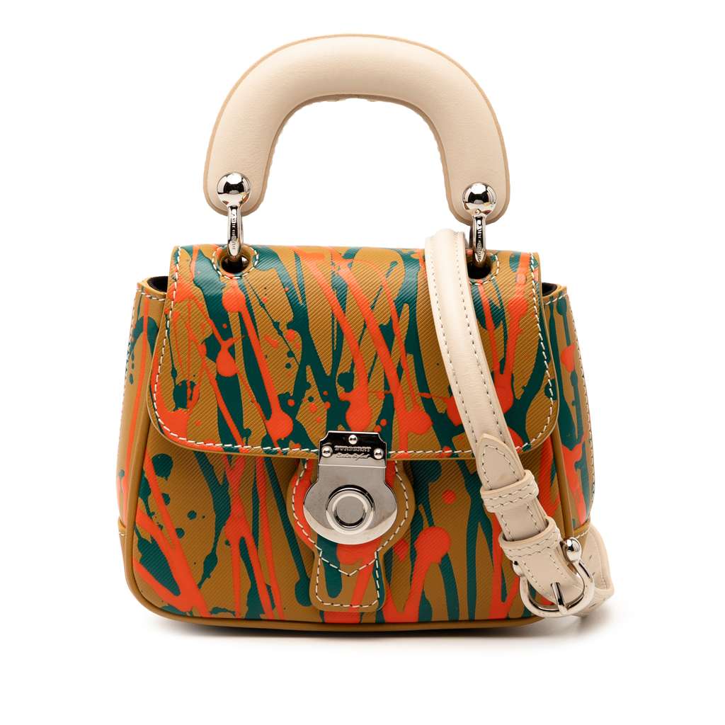 Burberry Mini Leather Splashed DK88 Top Handle Bag