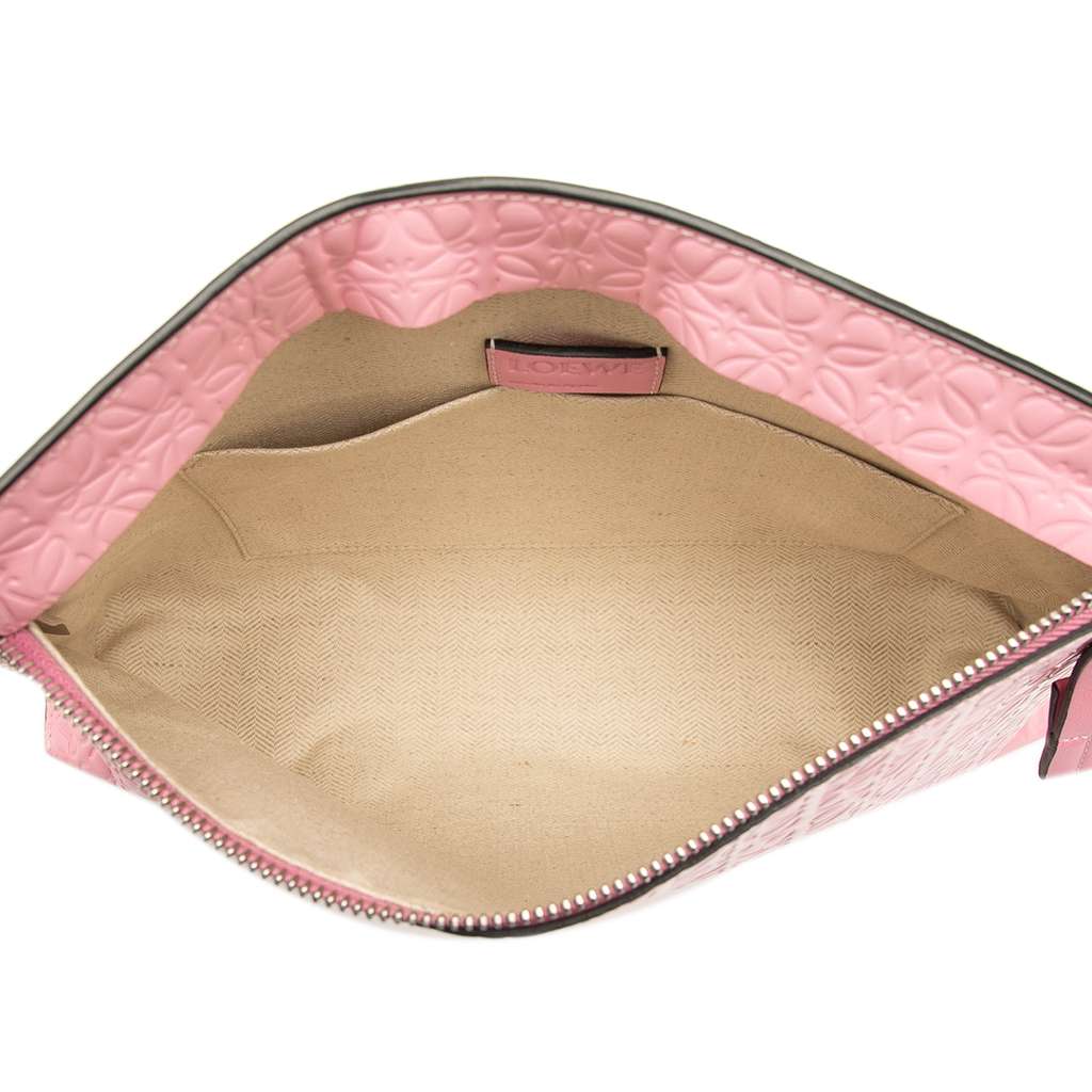 Loewe Embossed Leather Anagram Repeat T Clutch - 4