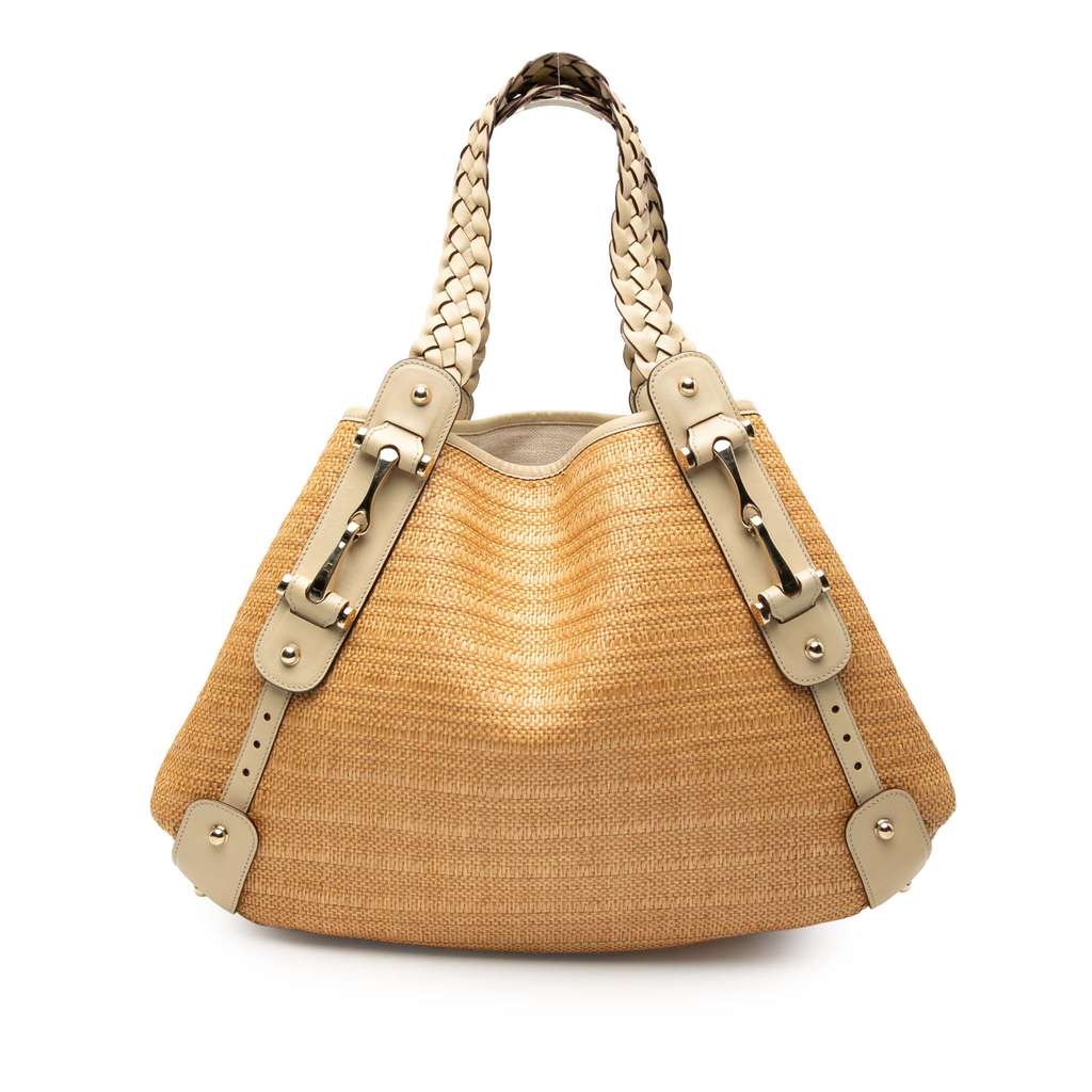 Gucci Raffia Pelham Shoulder Bag