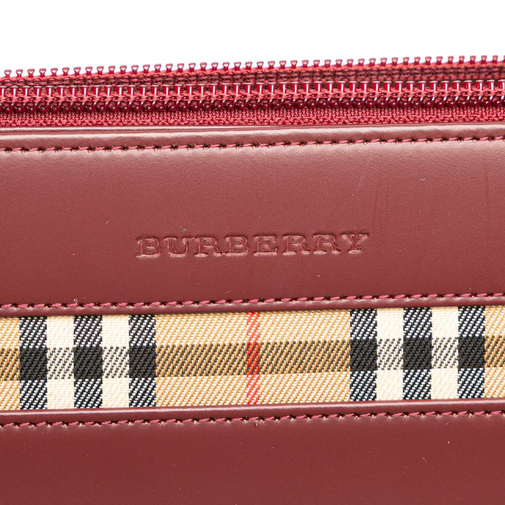 Burberry House Check Trimmed Leather Handbag - 5