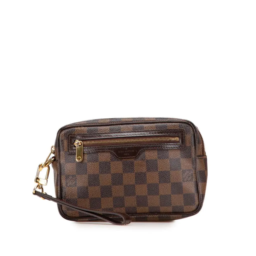 Louis Vuitton Damier Ebene Pochette Billets Macao Brown Very good - Front View