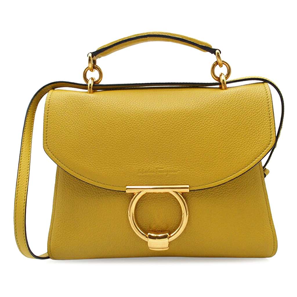 Salvatore Ferragamo Calfskin Gancini Margot Top Handle Bag