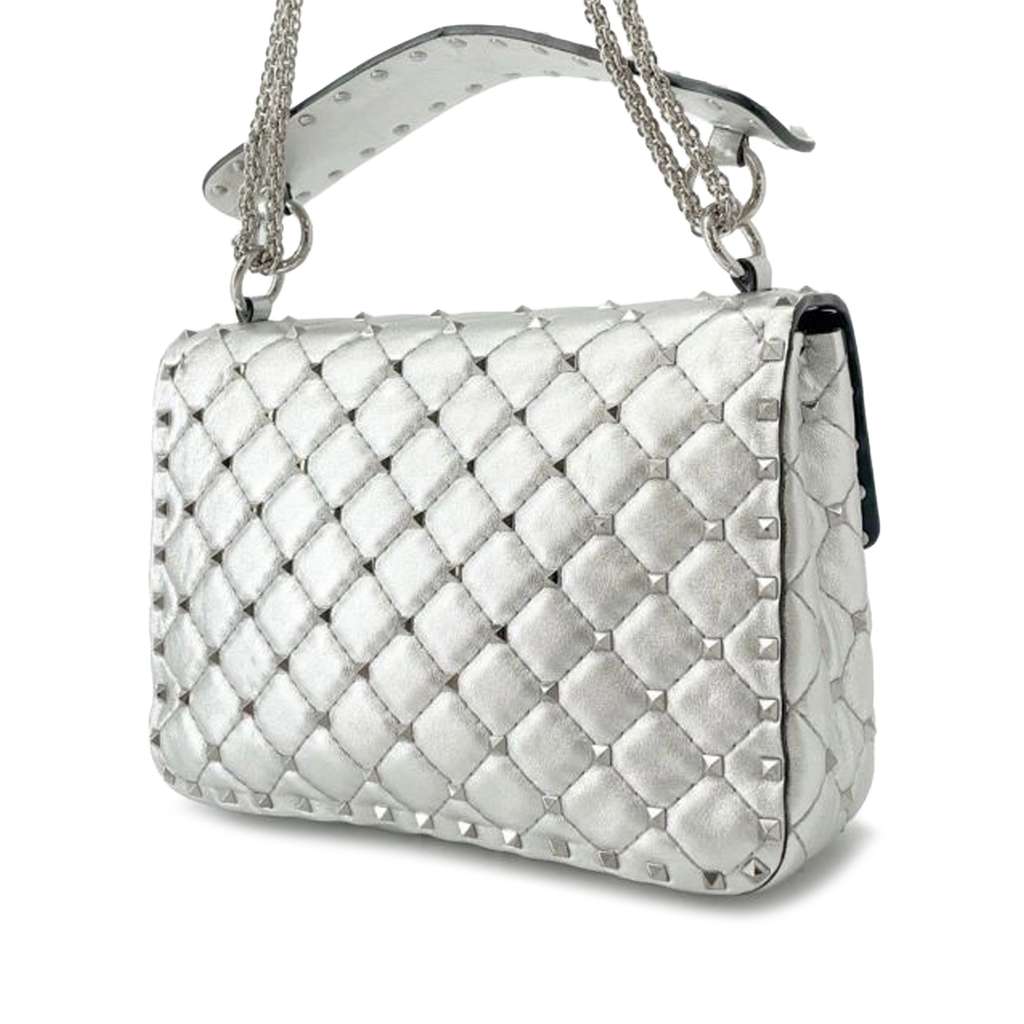 Valentino Medium Lambskin Rockstud Spike Satchel - 2