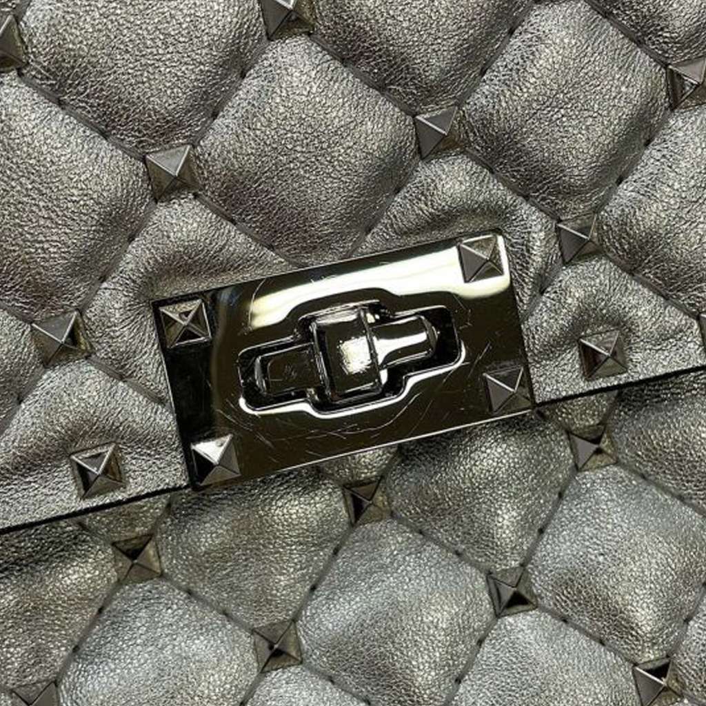 Valentino Medium Lambskin Rockstud Spike Satchel - 5