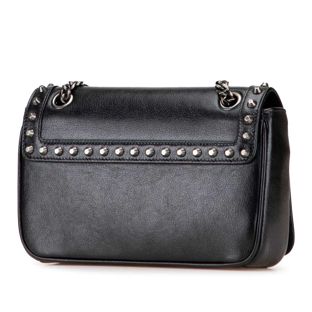 Prada Small Studded Glace Calf Chain Flap - 2