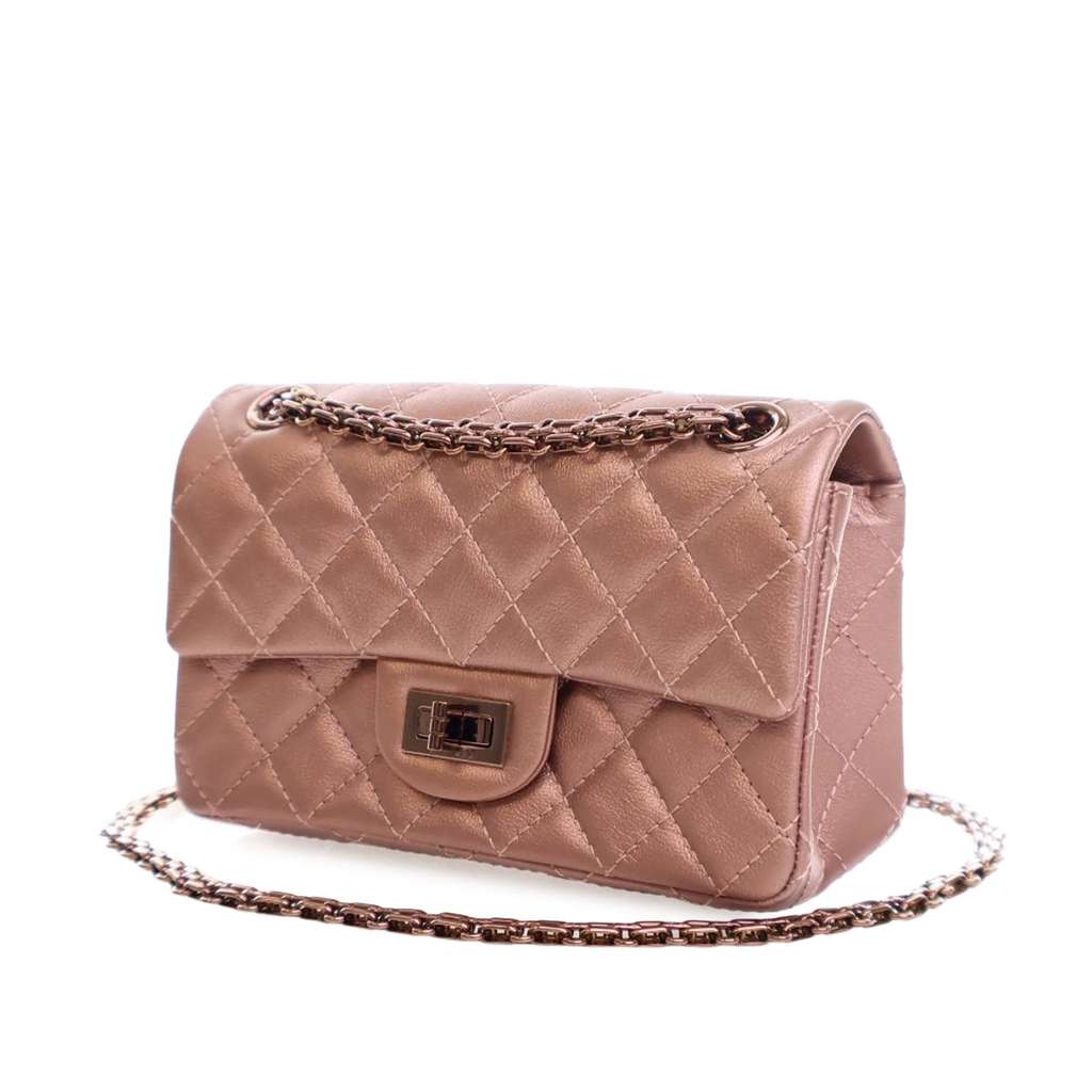 Chanel Reissue 2.55 Metallic Calfskin Rose Gold Hardware Single Flap 224 - 3