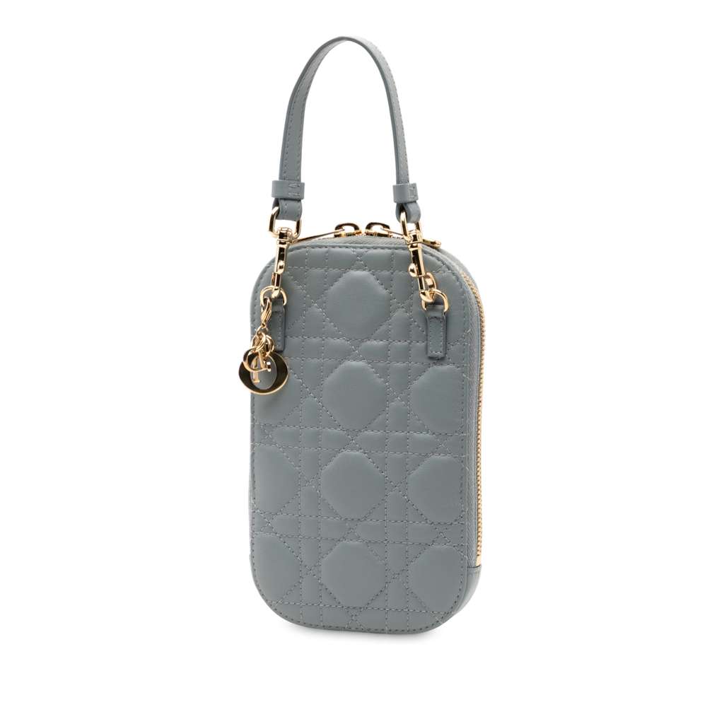 Dior Lambskin Cannage Lady Dior Call in Phone Holder - 2