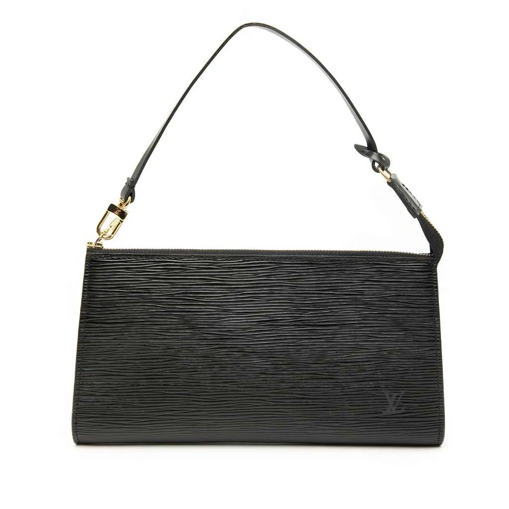 Louis Vuitton Epi Pochette Accessoires Black Leather Good - Front View