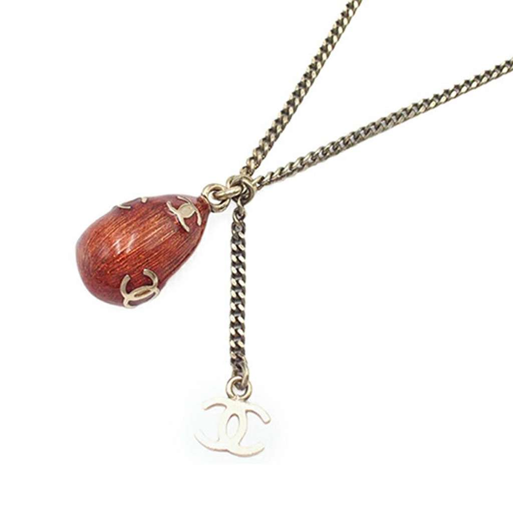 Chanel CC Gold Plated Acorn Pendant Necklace - 2