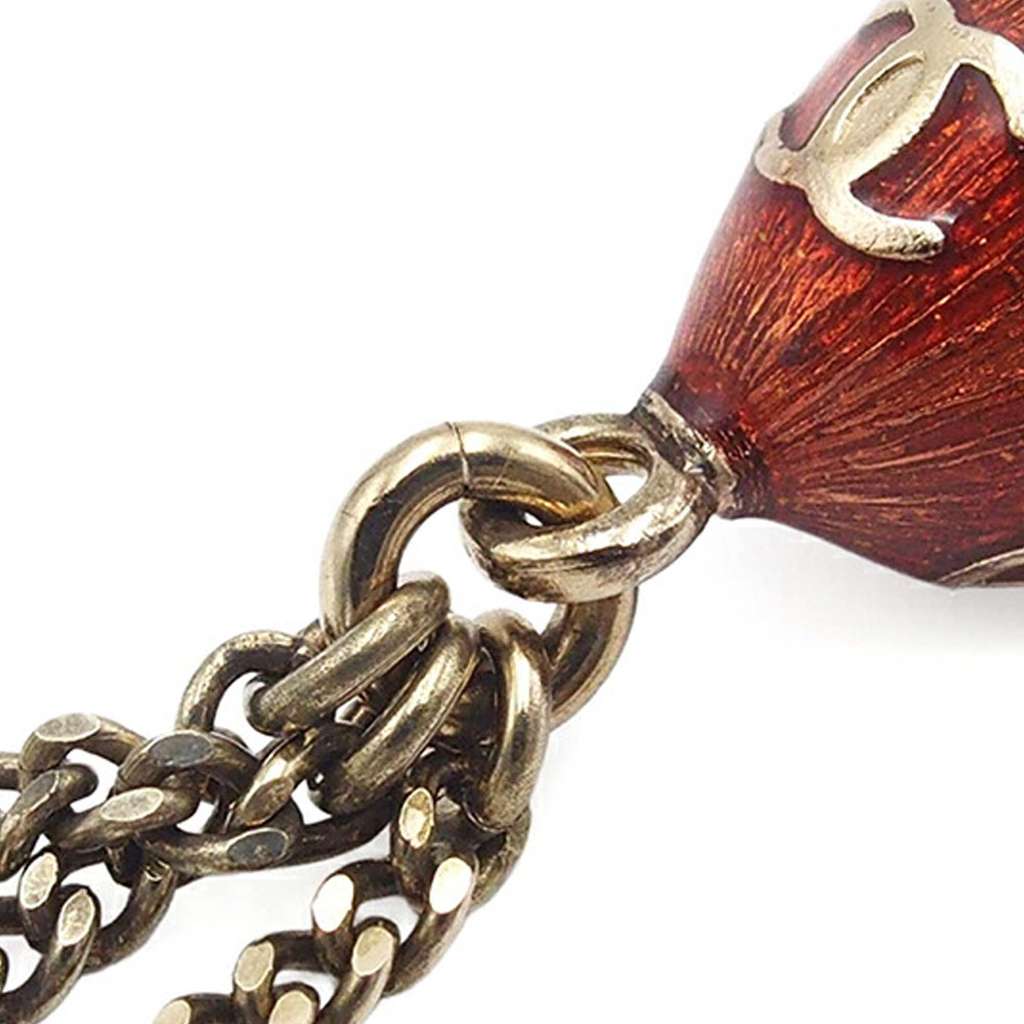 Chanel CC Gold Plated Acorn Pendant Necklace - 3