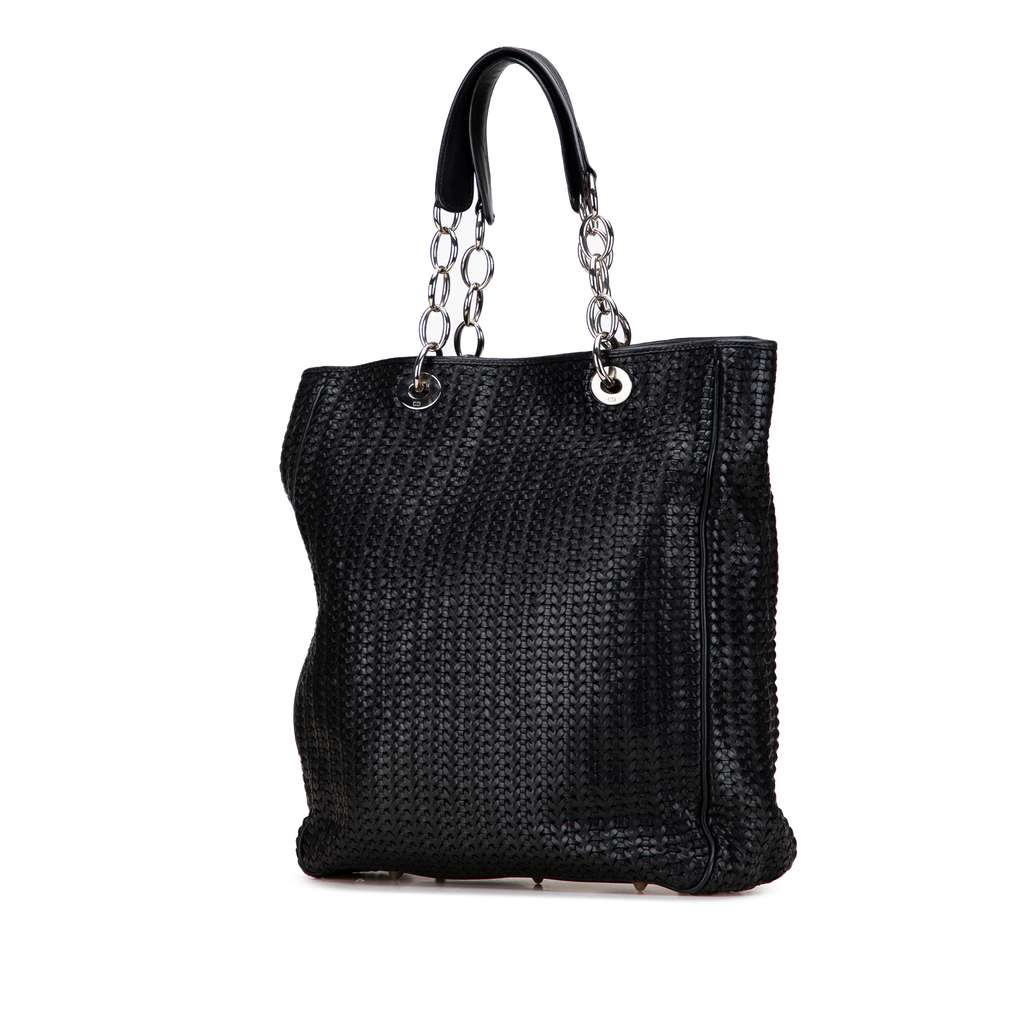 Dior Large Woven Lambskin Lady Dior Soft Shopping Tote - 2
