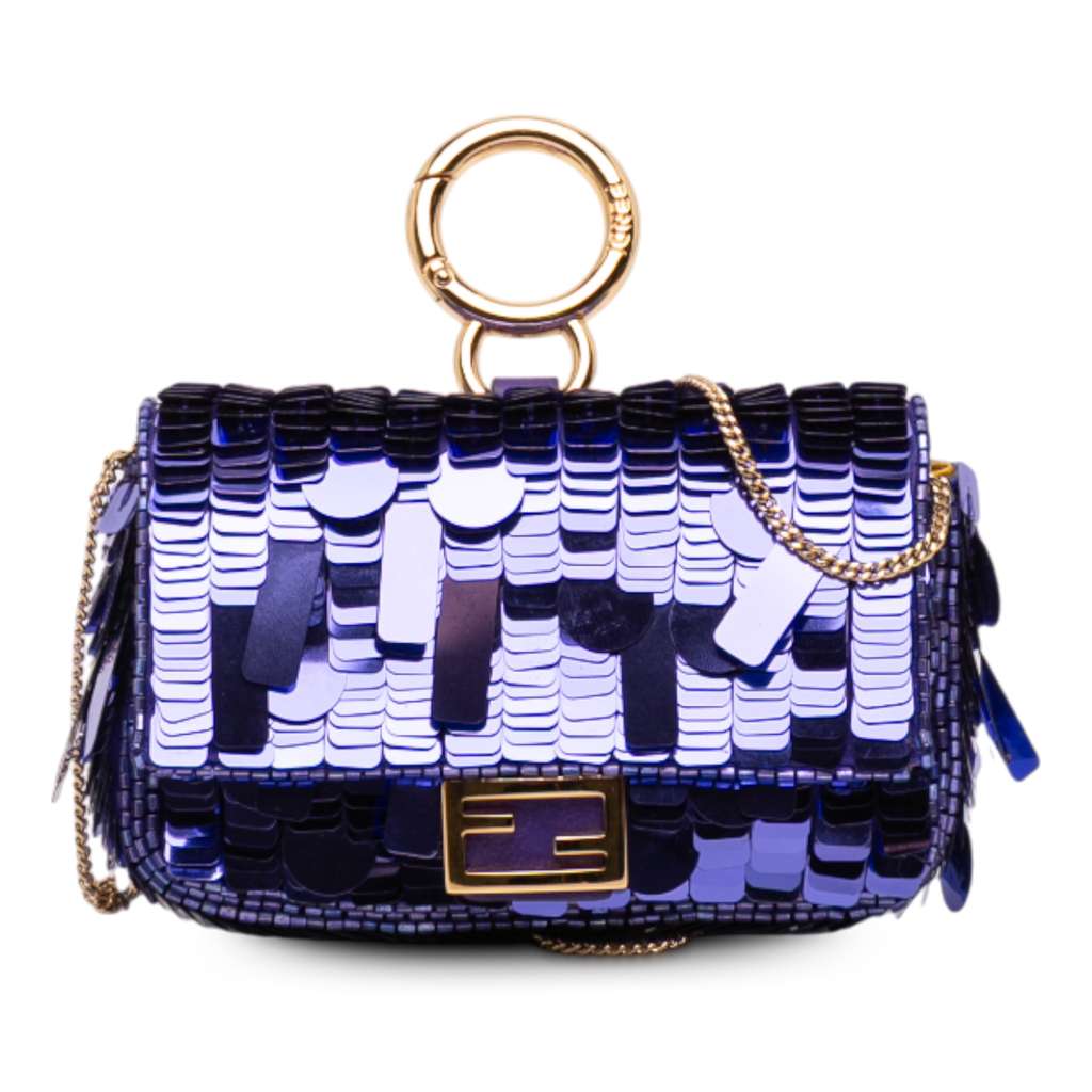 Fendi Nano Sequin Charm Baguette