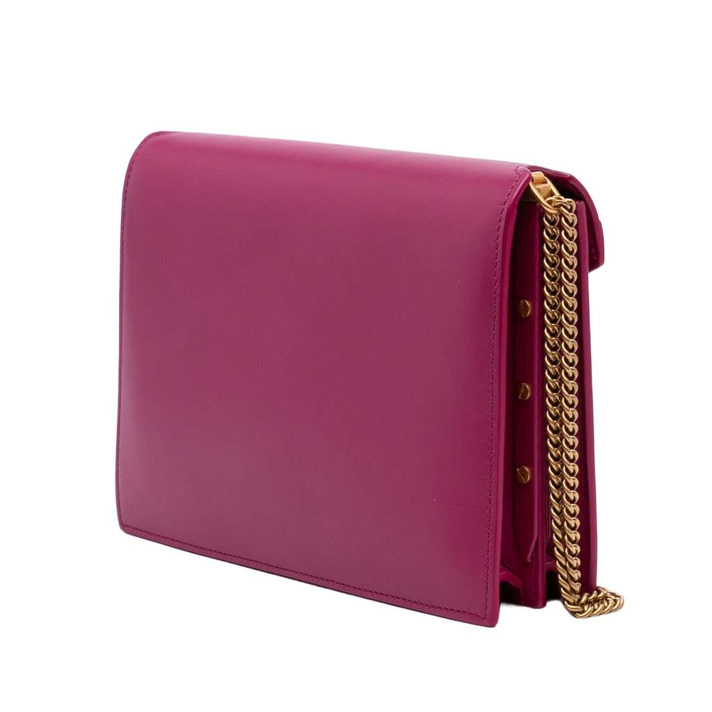 Saint Laurent Smooth Calfskin Monogram Cassandra Clasp Bag - 2