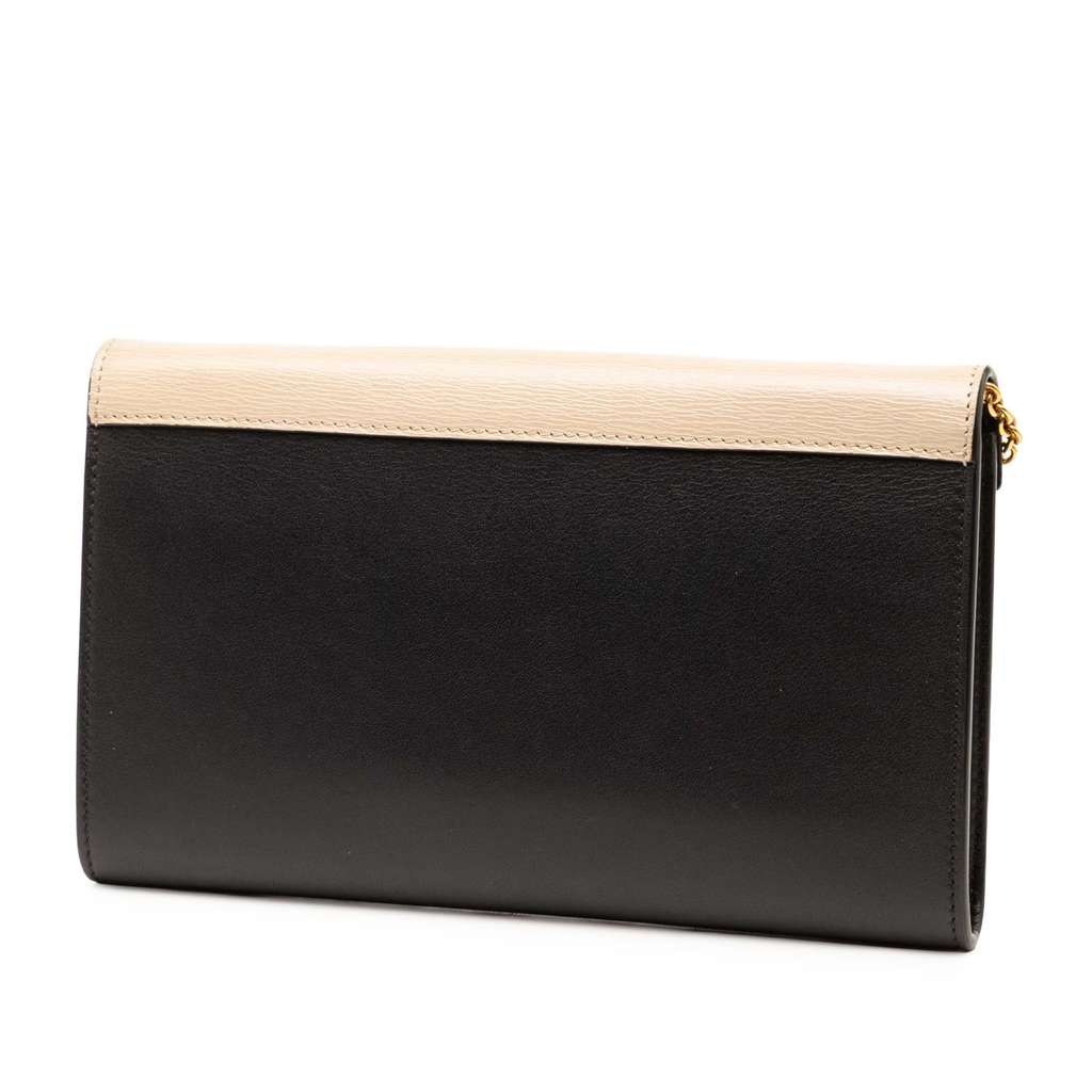Celine Tricolor Leather Pocket Envelope Wallet On Chain - 2