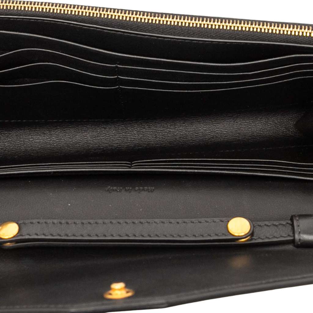 Celine Tricolor Leather Pocket Envelope Wallet On Chain - 4