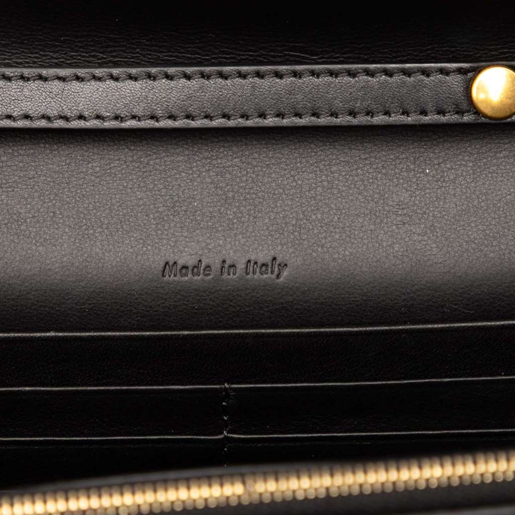 Celine Tricolor Leather Pocket Envelope Wallet On Chain - 5