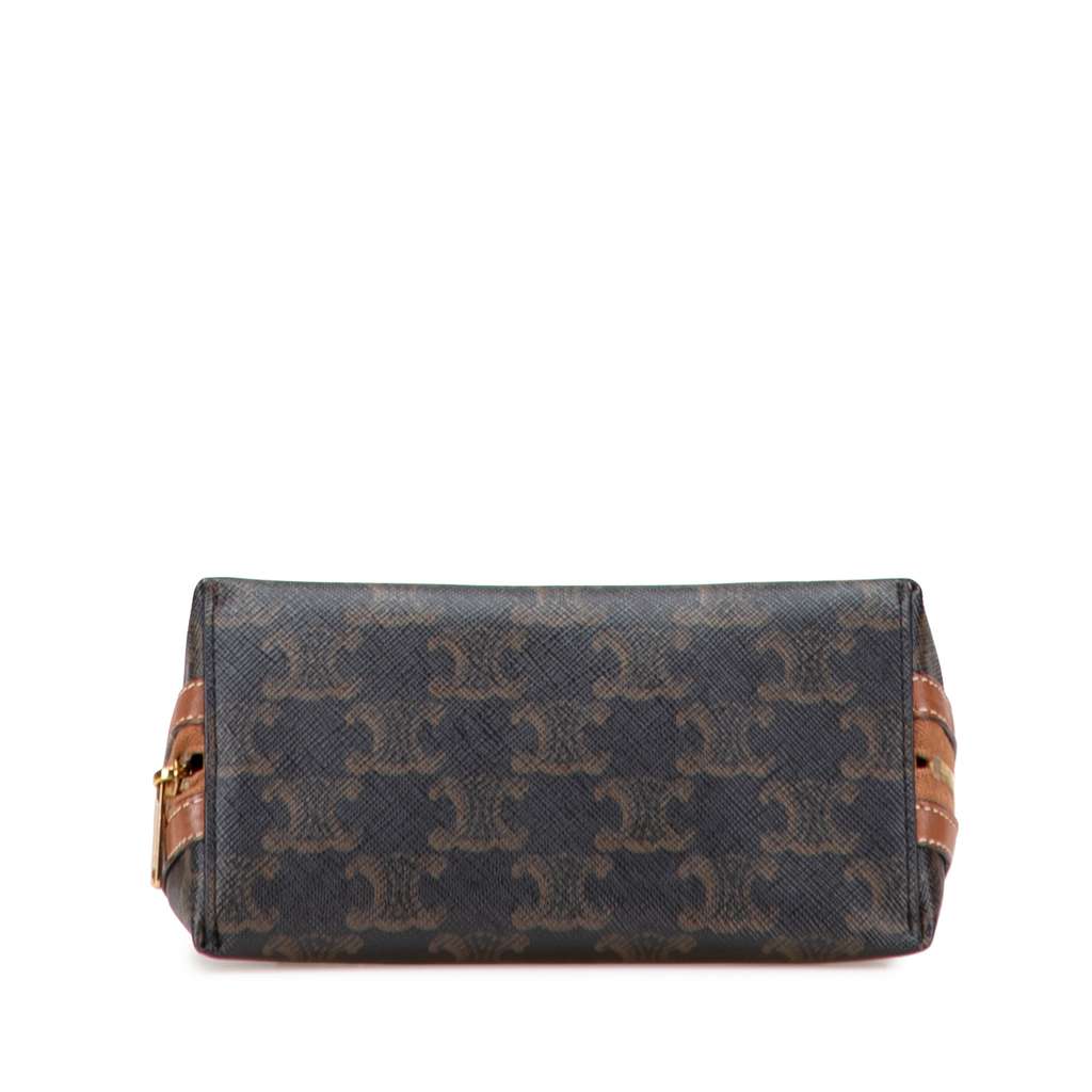 Celine Triomphe Coated Canvas Embroidered Logo Clutch On Chain - 3