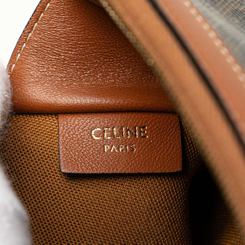 Celine Triomphe Coated Canvas Embroidered Logo Clutch On Chain - 5