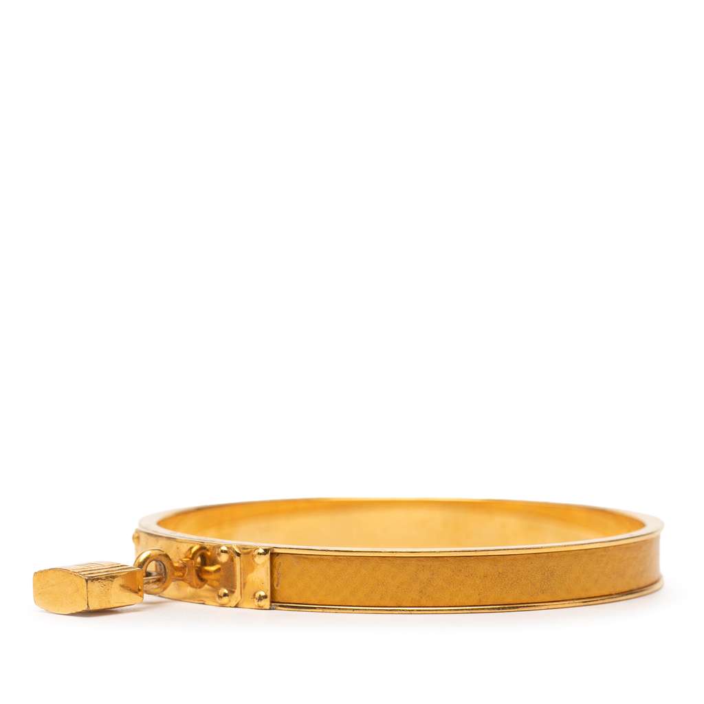 Hermès Leather Kelly Cadena Lock Bangle Bracelet - 2