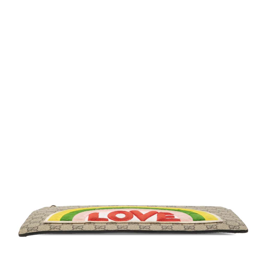 Gucci GG Supreme Rainbow Love Patch Clutch - 3
