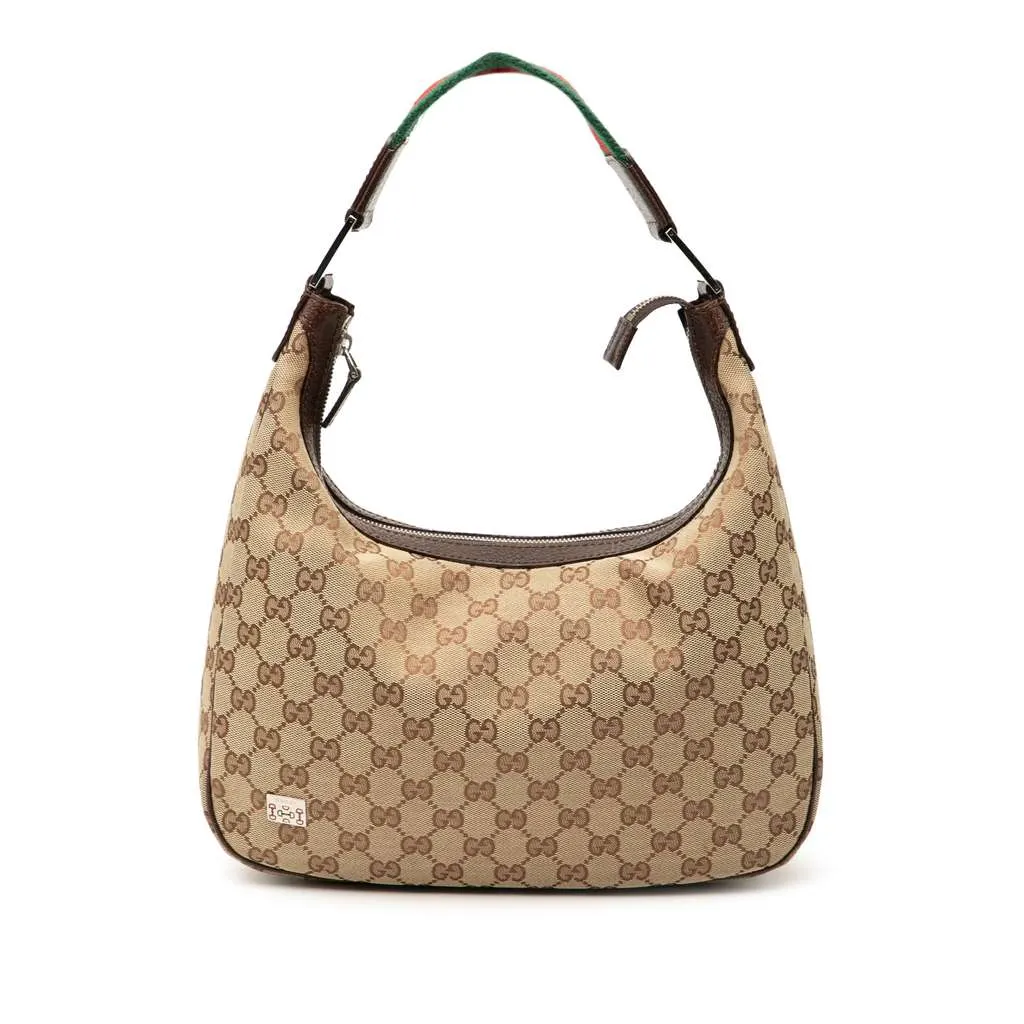 Gucci Medium GG Canvas Pop Shoulder Bag Brown Canvas Good - Front View