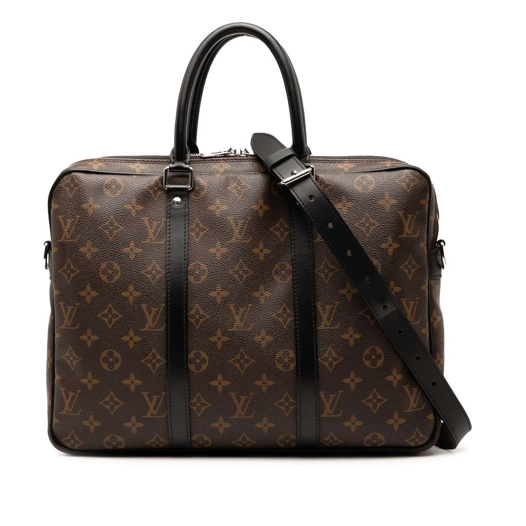 Louis Vuitton Monogram Macassar Porte Documents Voyage