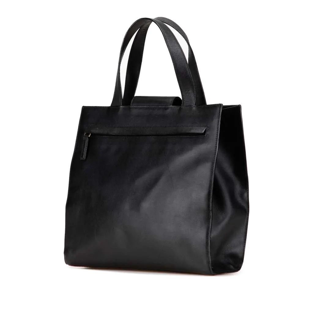 Gucci Leather Handbag Black Leather Good - Back View