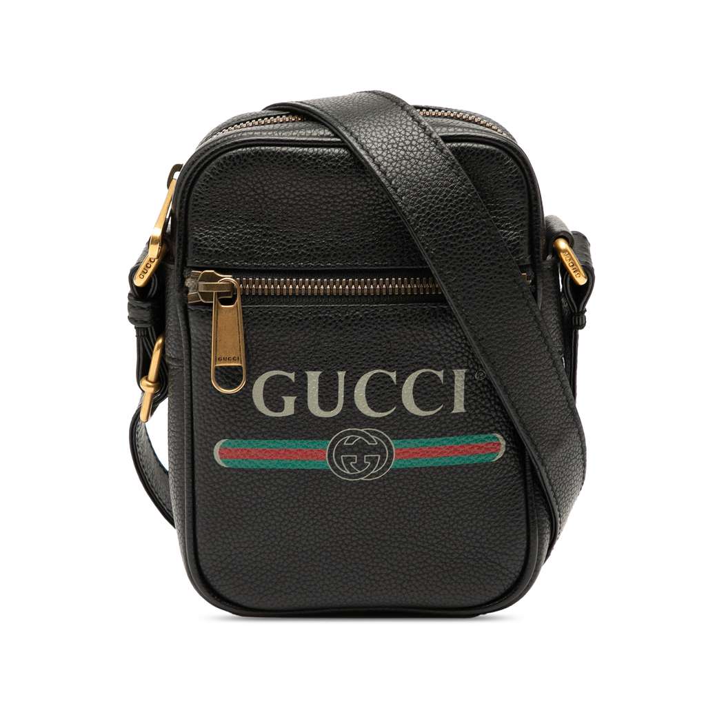 Gucci Mini Grained Calfskin Logo Crossbody