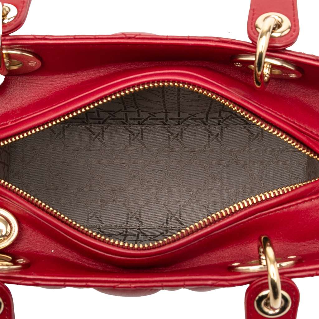 Dior Medium Lambskin Cannage Lady Dior - 4